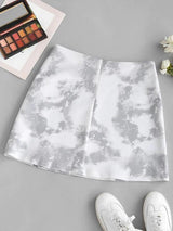 Tie Dye Print Slit Front Skirt - INS | Online Fashion Free Shipping Clothing, Dresses, Tops, Shoes