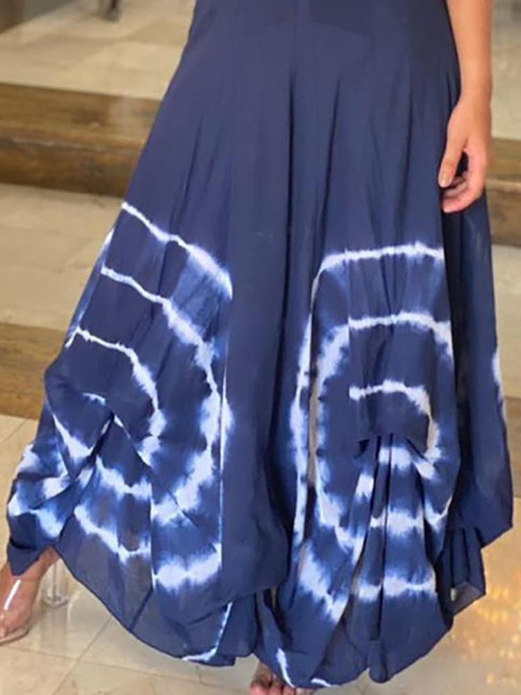 Tie Dye Print Thick Strap Maxi Dress - Maxi Dresses - INS | Online Fashion Free Shipping Clothing, Dresses, Tops, Shoes - 28/04/2021 - Category_Maxi Dresses - Color_Blue