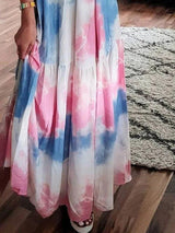 Tie-Dye Printed Sleeveless Suspender Dress - Maxi Dresses - INS | Online Fashion Free Shipping Clothing, Dresses, Tops, Shoes - 20-30 - 22/06/2021 - Category_Maxi Dresses