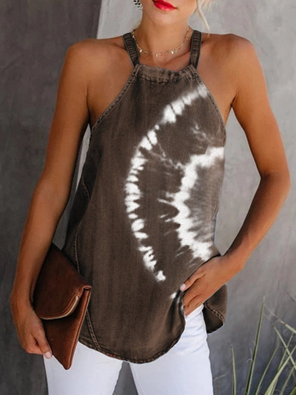 Tie-dye Straps Sleeveless Small Sling Blouse - Blouses - INS | Online Fashion Free Shipping Clothing, Dresses, Tops, Shoes - 14/05/2021 - 140521 - Category_Blouses