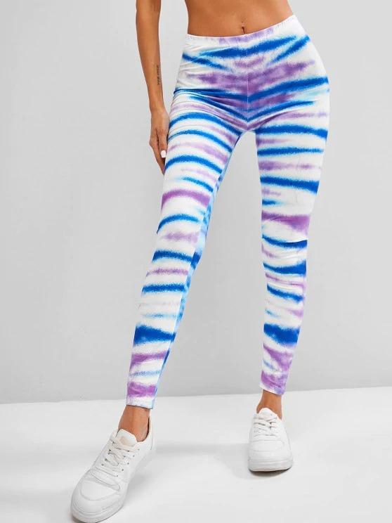 Tie Dye Stripes Skinny Leggings - INS | Online Fashion Free Shipping Clothing, Dresses, Tops, Shoes