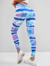 Tie Dye Stripes Skinny Leggings - INS | Online Fashion Free Shipping Clothing, Dresses, Tops, Shoes