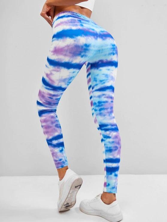 Tie Dye Stripes Skinny Leggings - INS | Online Fashion Free Shipping Clothing, Dresses, Tops, Shoes