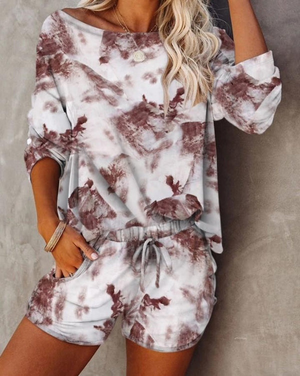 Tie Dye T-shirt Shorts Sets - Sets - INS | Online Fashion Free Shipping Clothing, Dresses, Tops, Shoes - 02/19/2021 - 2 piece sets - Autumn