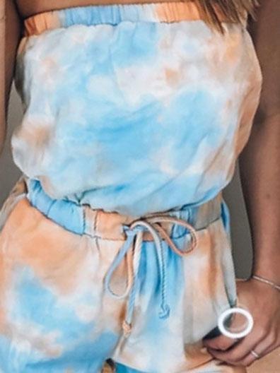 Tie-dye Tube Top & Shorts Set - Sets - INS | Online Fashion Free Shipping Clothing, Dresses, Tops, Shoes - 20-30 - 28/06/2021 - Bottoms