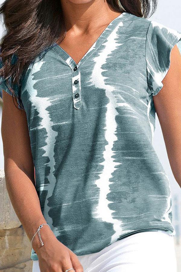 Tie Dye V Neck Boho T-Shirt - Mx T-shirts - INS | Online Fashion Free Shipping Clothing, Dresses, Tops, Shoes - GMC-Mx-T-shirts - GMC-tie-dye-set - GMC-tie-dye-set-L3