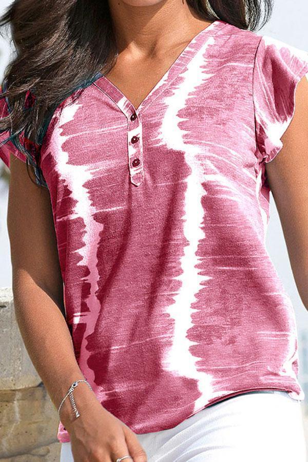 Tie Dye V Neck Boho T-Shirt - Mx T-shirts - INS | Online Fashion Free Shipping Clothing, Dresses, Tops, Shoes - GMC-Mx-T-shirts - GMC-tie-dye-set - GMC-tie-dye-set-L3