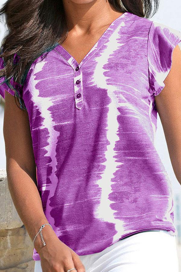 Tie Dye V Neck Boho T-Shirt - Mx T-shirts - INS | Online Fashion Free Shipping Clothing, Dresses, Tops, Shoes - GMC-Mx-T-shirts - GMC-tie-dye-set - GMC-tie-dye-set-L3