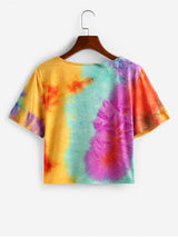 Tie Dye V Neck Casual T-shirt - INS | Online Fashion Free Shipping Clothing, Dresses, Tops, Shoes