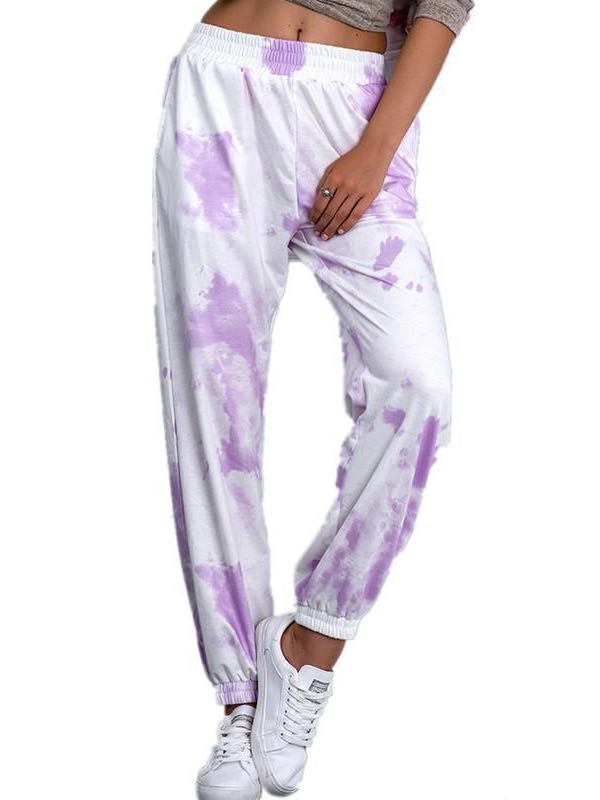 Tie-dyed print loose waist versatile casual pants - INS | Online Fashion Free Shipping Clothing, Dresses, Tops, Shoes