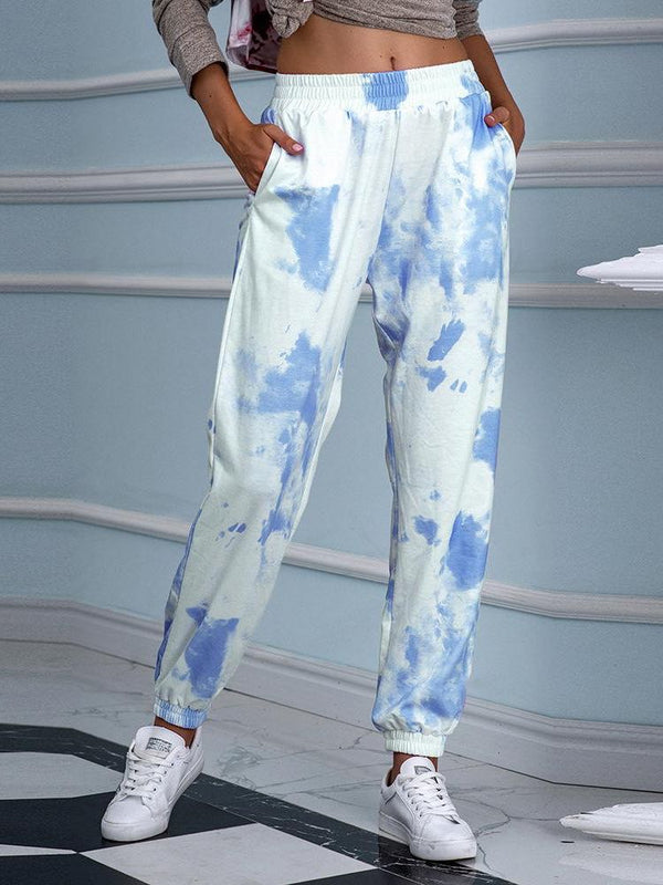 Tie-dyed print loose waist versatile casual pants - INS | Online Fashion Free Shipping Clothing, Dresses, Tops, Shoes