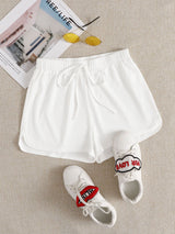 Tie Waist Rib-knit Track Shorts - INS | Online Fashion Free Shipping Clothing, Dresses, Tops, Shoes