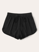 Tie Waist Rib-knit Track Shorts - INS | Online Fashion Free Shipping Clothing, Dresses, Tops, Shoes