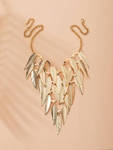 Tiered Leaf Charm Necklace - INS | Online Fashion Free Shipping Clothing, Dresses, Tops, Shoes