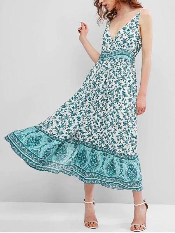 Tiny Floral Button Loop Cami Dress - Dresses - INS | Online Fashion Free Shipping Clothing, Dresses, Tops, Shoes - 02/09/2021 - Bohemian Dresses - chiffon-dress