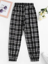 Toggle Drawstring Plaid Pockets Pants - INS | Online Fashion Free Shipping Clothing, Dresses, Tops, Shoes