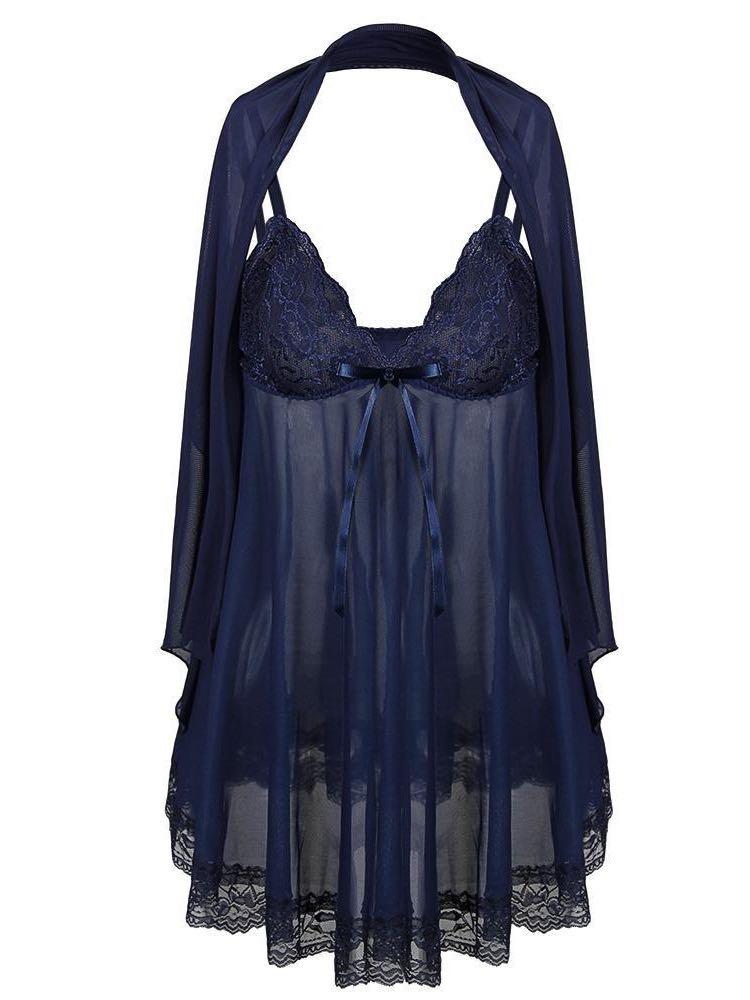 Transparent Lace Lingerie With Shawl For Women - INS | Online Fashion Free Shipping Clothing, Dresses, Tops, Shoes