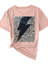 Trendy Round Neck Lightning Print Top - T-shirts - INS | Online Fashion Free Shipping Clothing, Dresses, Tops, Shoes - 13/05/2021 - 13052021 - 130521