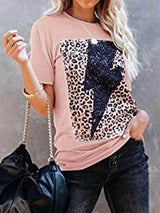 Trendy Round Neck Lightning Print Top - T-shirts - INS | Online Fashion Free Shipping Clothing, Dresses, Tops, Shoes - 13/05/2021 - 13052021 - 130521