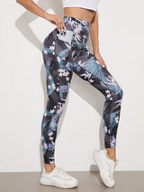 Tropical Print Sports Leggings - INS | Online Fashion Free Shipping Clothing, Dresses, Tops, Shoes