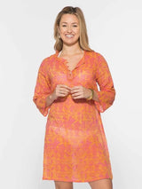 Tropics Pink Cotton Beach Coverup Tunic - Blouses - INS | Online Fashion Free Shipping Clothing, Dresses, Tops, Shoes - 03/09/2021 - 2021CoverUps - backin