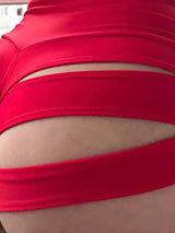 Tummy Control High Waisted Butt Lifting Cutout Yoga Shorts - Yoga Shorts - INS | Online Fashion Free Shipping Clothing, Dresses, Tops, Shoes - 30/04/2021 - Color_Red - Color_White