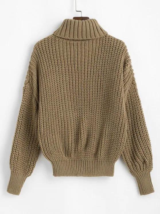 Turtleneck Chunky Cable Knit Sweater - INS | Online Fashion Free Shipping Clothing, Dresses, Tops, Shoes