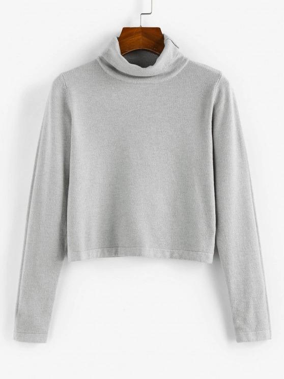 Turtleneck Plain Crop Knitwear - INS | Online Fashion Free Shipping Clothing, Dresses, Tops, Shoes