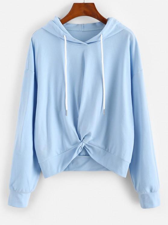 Twist Hem Drop Shoulder Drawstring Hoodie - INS | Online Fashion Free Shipping Clothing, Dresses, Tops, Shoes