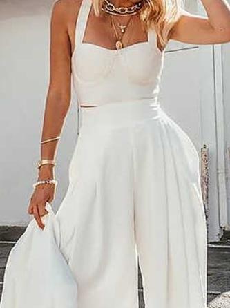 Two-Piece Camisole & Loose Wide-Leg Pants - Jumpsuits & Rompers - INS | Online Fashion Free Shipping Clothing, Dresses, Tops, Shoes - 30-40 - 30/06/2021 - Bottom