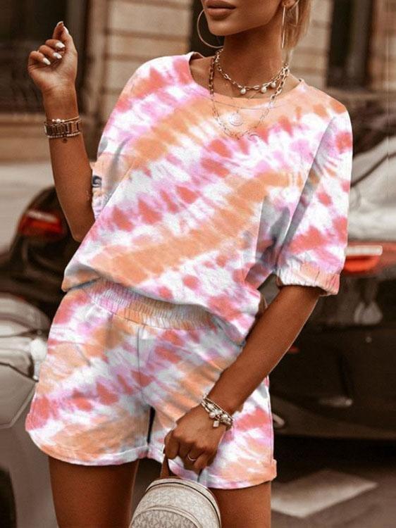 Two-Piece Leisure Tie-Dye Printing Loungewear - Sets - INS | Online Fashion Free Shipping Clothing, Dresses, Tops, Shoes - 16/07/2021 - 20-30 - Bottom