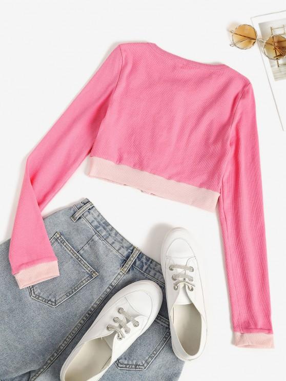 Two Tone Jersey Knit Crop Baby Tee - Cardigans - INS | Online Fashion Free Shipping Clothing, Dresses, Tops, Shoes - 02/09/2021 - Autumn - Cardigans