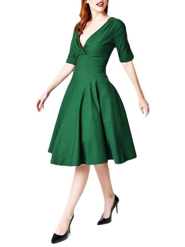 Unique Vintage Delores Dress - Dresses - INS | Online Fashion Free Shipping Clothing, Dresses, Tops, Shoes - 03/09/2021 - 1/2 Sleeve - 1940s-1950s Fashion