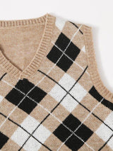 V-neck Argyle Pattern Sweater Vest - INS | Online Fashion Free Shipping Clothing, Dresses, Tops, Shoes