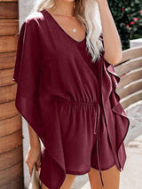 V Neck High Waist Wide Loose Casual Jumpsuit - Jumpsuits - INS | Online Fashion Free Shipping Clothing, Dresses, Tops, Shoes - 31/05/2021 - Category_Bottoms - Category_Jumpsuits