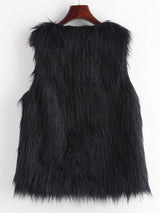 V Neck Hook-and-eye Front Faux Fur Gilet - INS | Online Fashion Free Shipping Clothing, Dresses, Tops, Shoes