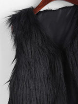 V Neck Hook-and-eye Front Faux Fur Gilet - INS | Online Fashion Free Shipping Clothing, Dresses, Tops, Shoes