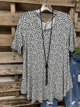 V-Neck Leopard Print Casual T-Shirt - INS | Online Fashion Free Shipping Clothing, Dresses, Tops, Shoes