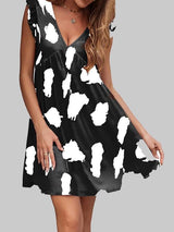 V-neck Leopard Print Dress - Mini Dresses - INS | Online Fashion Free Shipping Clothing, Dresses, Tops, Shoes - 07/06/2021 - Color_Black - Color_Khaki