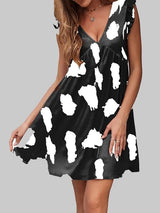 V-neck Leopard Print Dress - Mini Dresses - INS | Online Fashion Free Shipping Clothing, Dresses, Tops, Shoes - 07/06/2021 - Color_Black - Color_Khaki