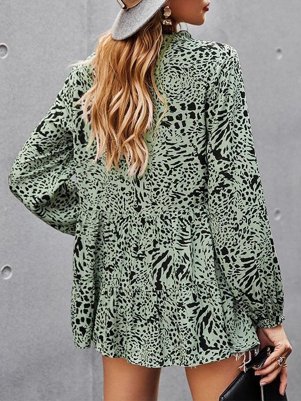 V-neck Loose Buttons Floral Print Blouse - Blouses - INS | Online Fashion Free Shipping Clothing, Dresses, Tops, Shoes - 21/07/2021 - 30-40 - BLO2107211239