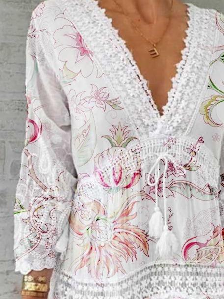 V-Neck Printed Three-Quarter Sleeve Casual Dress - Mini Dresses - INS | Online Fashion Free Shipping Clothing, Dresses, Tops, Shoes - 15/06/2021 - Category_Mini Dresses - Color_Black