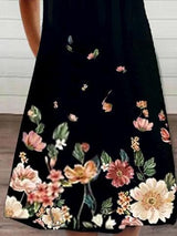 V-neck Short Sleeve Casual Zipper Loose Dress - Midi Dresses - INS | Online Fashion Free Shipping Clothing, Dresses, Tops, Shoes - 03/06/2021 - Category_Midi Dresses - Color_Black
