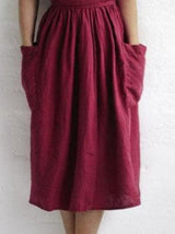 V-neck Short Sleeve Pocket Solid Color Dress - Midi Dresses - INS | Online Fashion Free Shipping Clothing, Dresses, Tops, Shoes - 07/06/2021 - Color_Green - Color_Pink