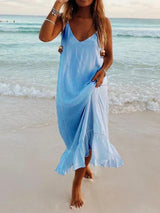 V-Neck Sleeveless Beach Resort Boho Dress - Maxi Dresses - INS | Online Fashion Free Shipping Clothing, Dresses, Tops, Shoes - 20-30 - 29/06/2021 - Category_Maxi Dresses