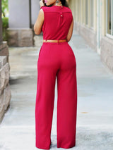 V-neck Sleeveless High Waist Slim Jumpsuit - Jumpsuit & Rompers - INS | Online Fashion Free Shipping Clothing, Dresses, Tops, Shoes - 20-30 - 27/07/2021 - Bottoms