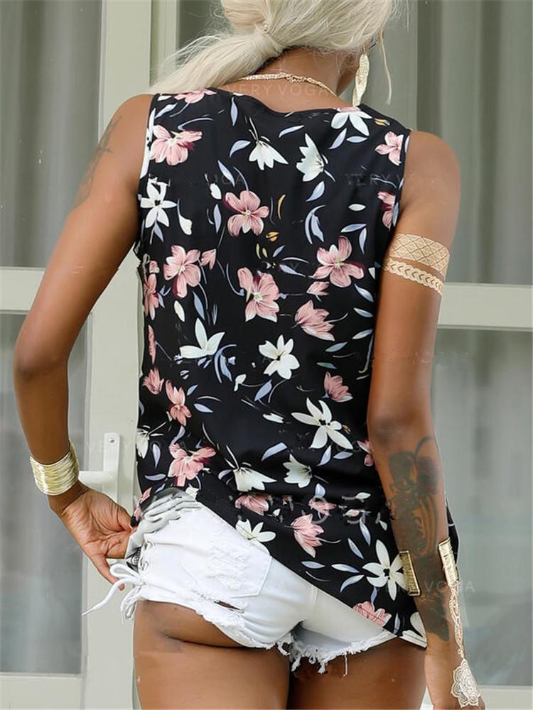 V-Neck Sleeveless Print Loose Casual Tank Tops - Tank Tops - INS | Online Fashion Free Shipping Clothing, Dresses, Tops, Shoes - 10-20 - 21/06/2021 - Category_Tank Tops
