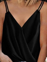 V-neck Solid Color Sling Tank Top - Tank Tops - INS | Online Fashion Free Shipping Clothing, Dresses, Tops, Shoes - 10-20 - 16/06/2021 - color-black