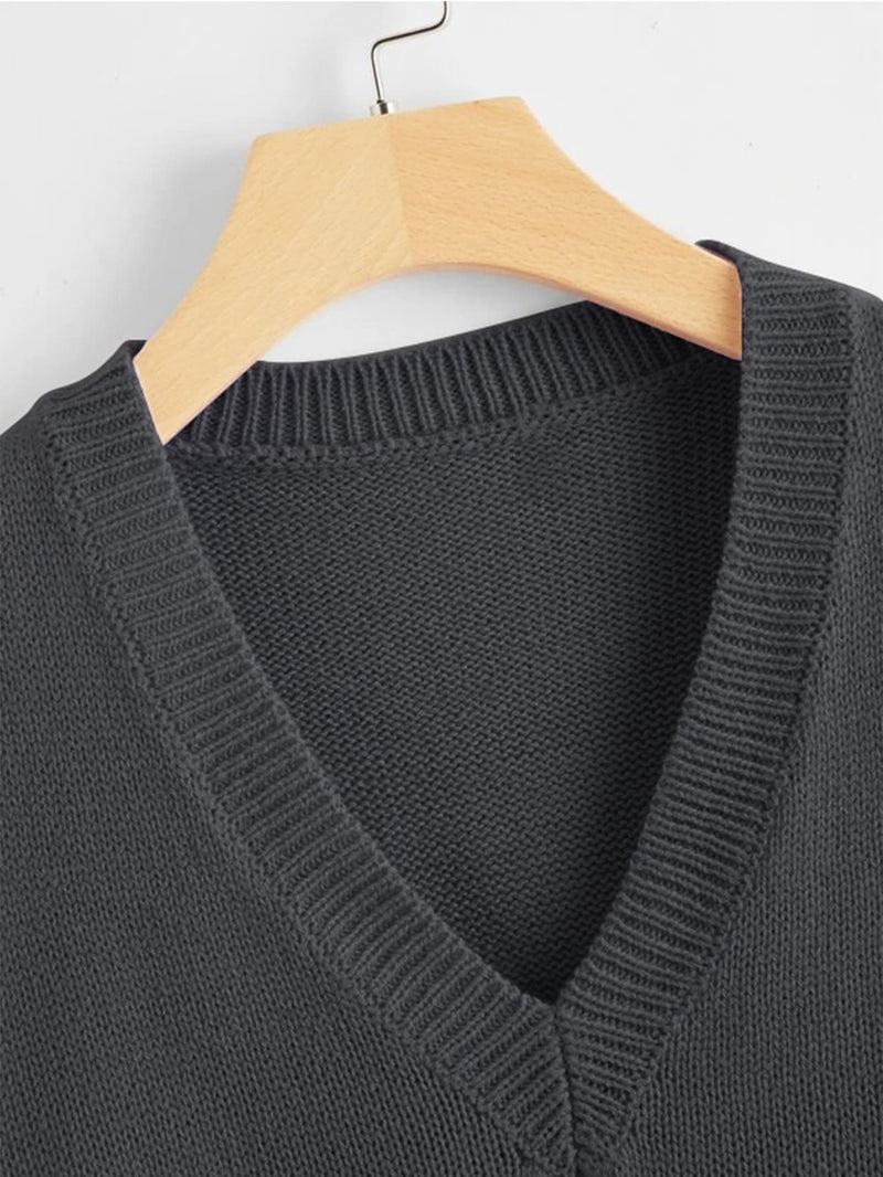 V Neck Solid Sweater Vest - INS | Online Fashion Free Shipping Clothing, Dresses, Tops, Shoes