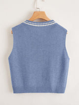 V Neck Striped Sweater Vest - INS | Online Fashion Free Shipping Clothing, Dresses, Tops, Shoes